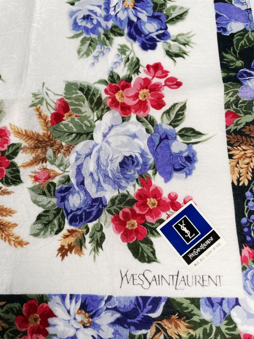 New With Tags Yves Saint Laurent Floral Cotton Scarf - Picture 4 of 14